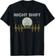 Funny Nurses Gifts Night Shift Nurse Cool Full Moon EKG Cat Women Kids T-Shirt - T-Shirt | Black
