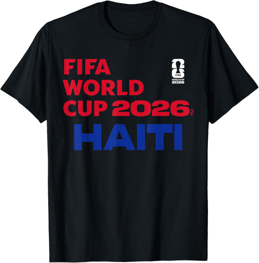 FIFA World CUP26 Haiti Block Letters T-Shirt - T-Shirt | Black