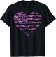 Camo American Flag Heart Camouflage Tactical Purple Military T-Shirt - T-Shirt | Black