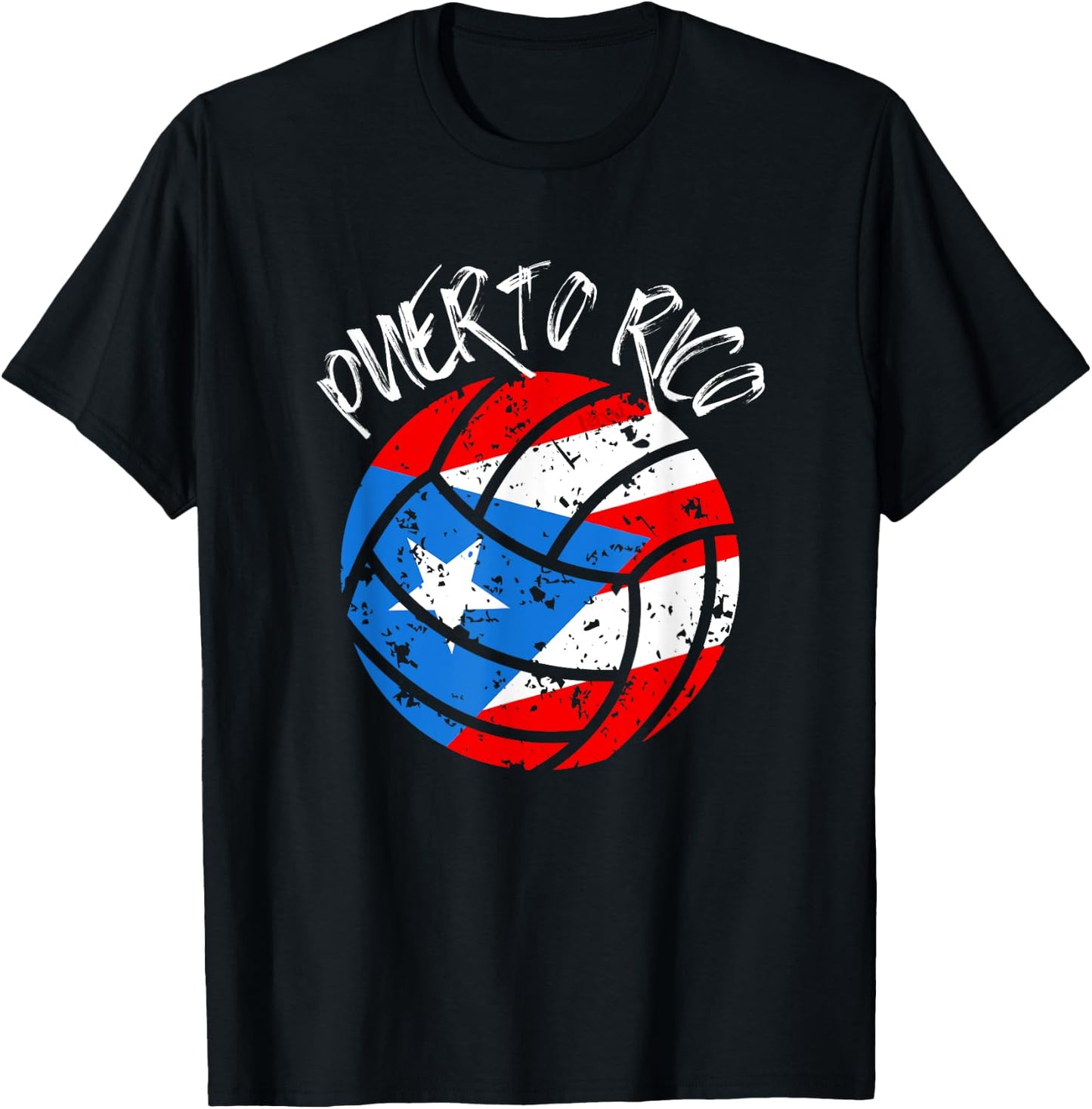 Puerto Rico Flag Volleyball Ball Boricua Puerto Rican T-Shirt - T-Shirt | Black