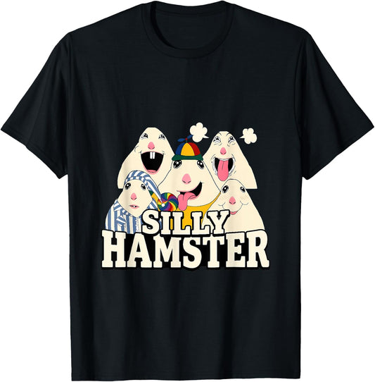 Funny Joke Silly Hamster Brain Rot Meme T-Shirt - T-Shirt | Black