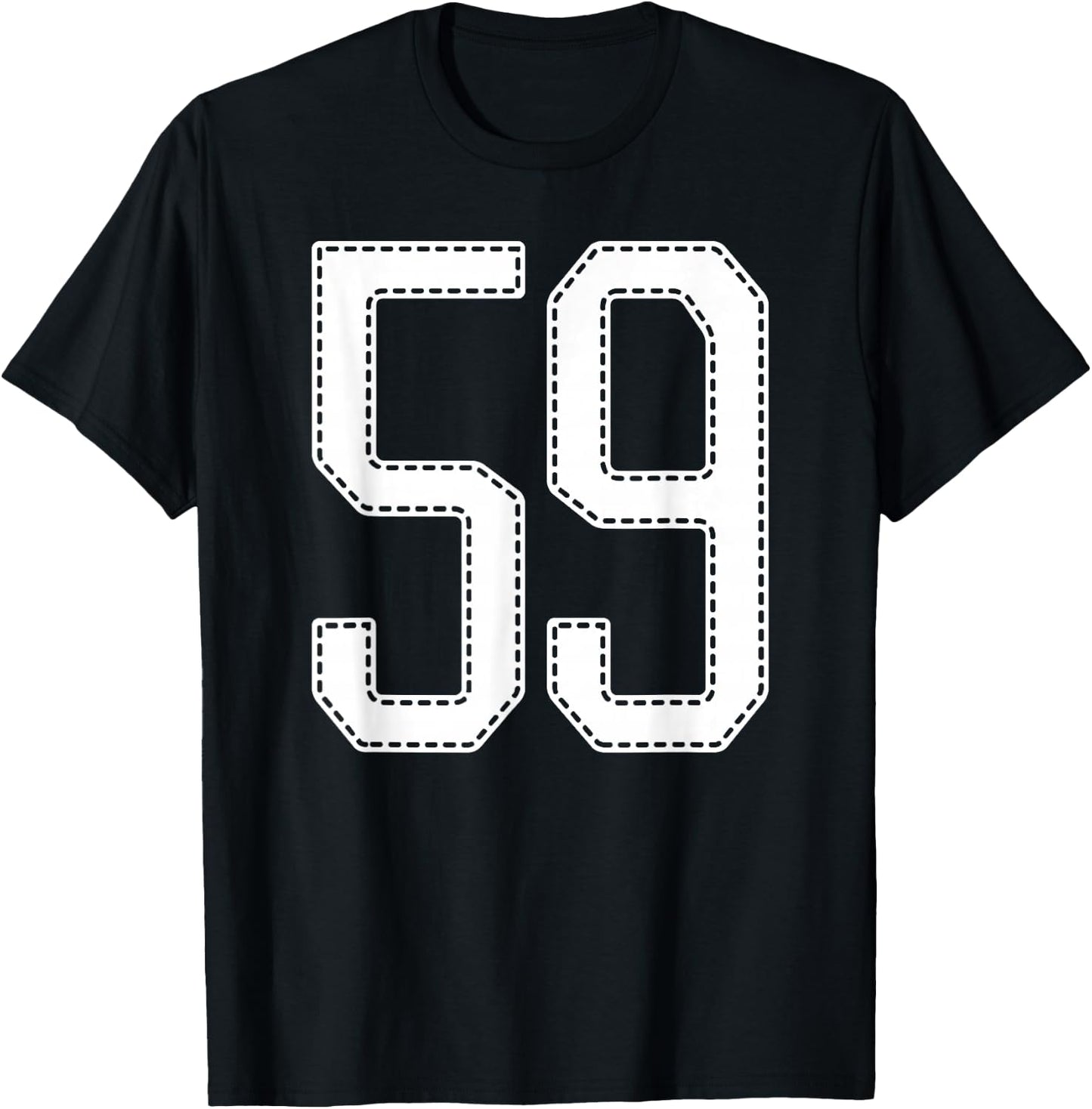 Official Team League #59 Jersey Number 59 Sports Jersey T-Shirt - T-Shirt | Black