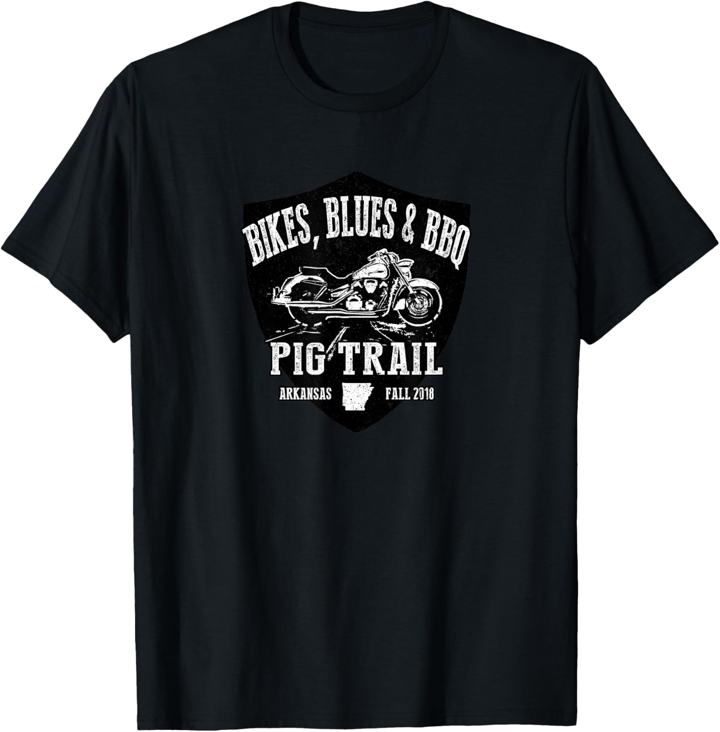 Official Pig Trail Bikes Blues BBQ Motorcycle T-Shirt - T-Shirt | Black