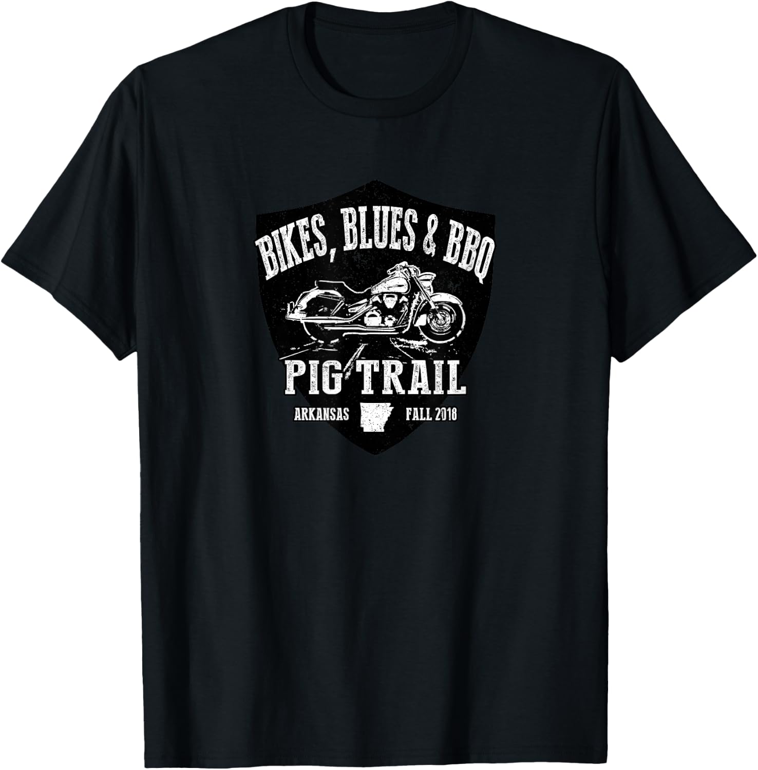 Official Pig Trail Bikes Blues BBQ Motorcycle T-Shirt - T-Shirt | Black