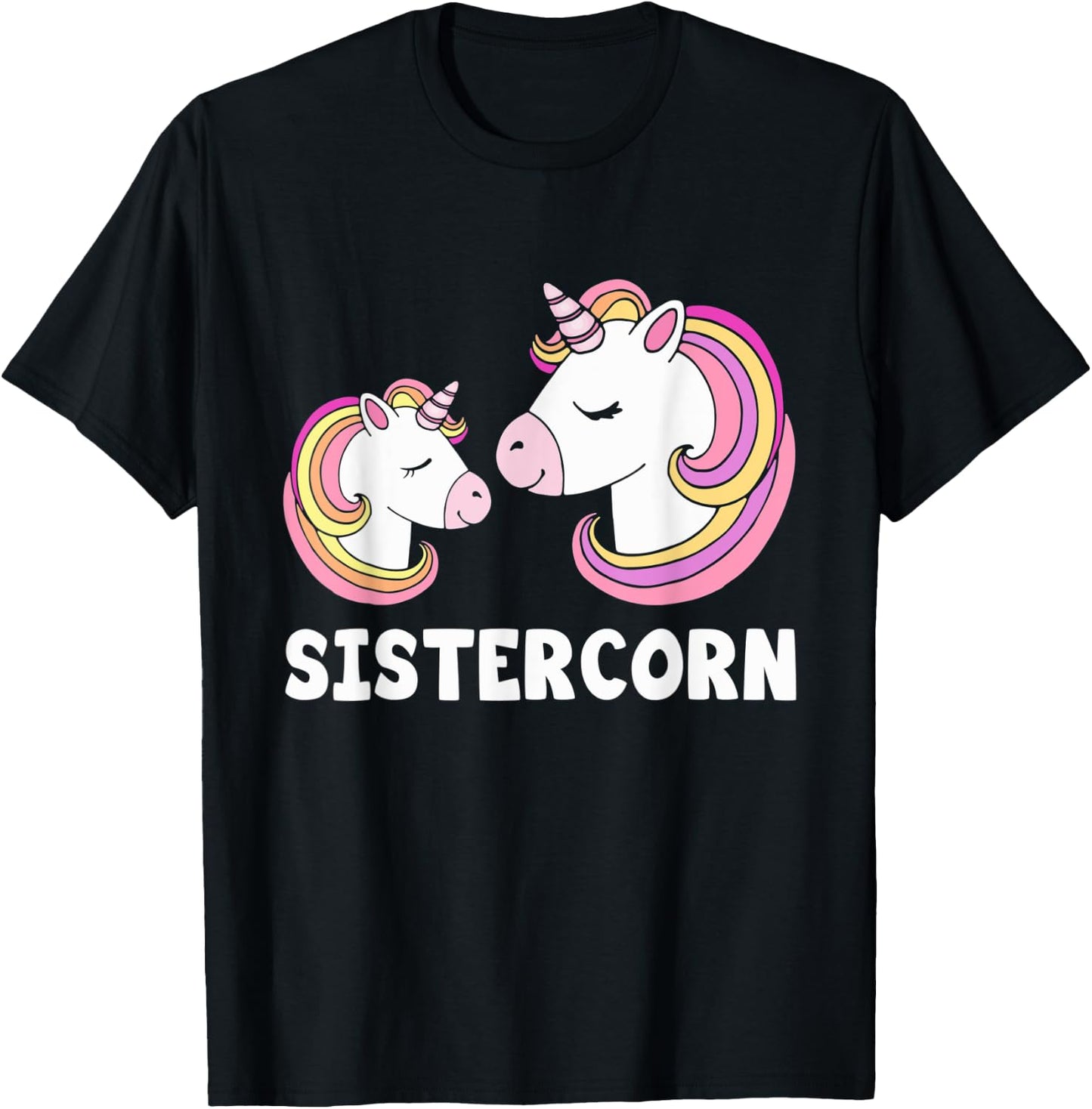 Sistercorn Unicorn Sister And Baby Mothers Day For Girl T-Shirt - T-Shirt | Black