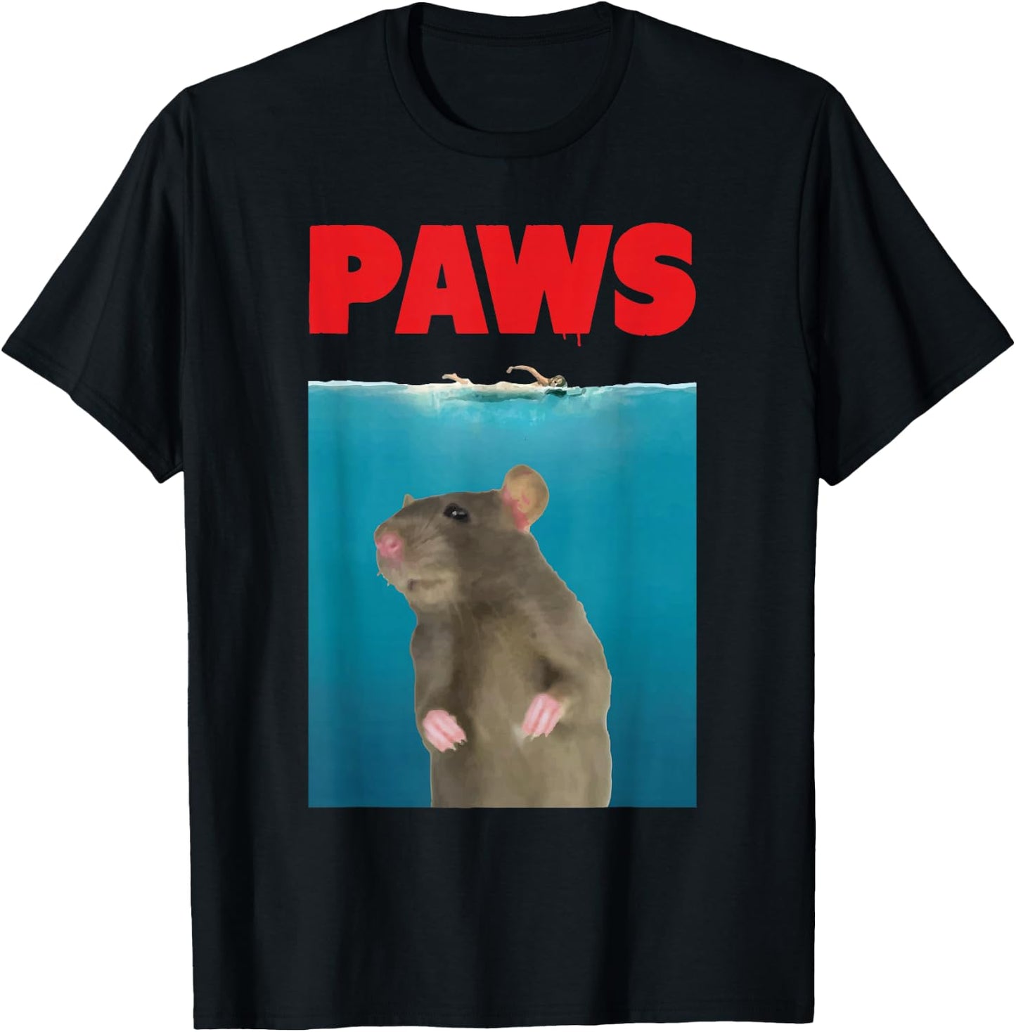 Paws Rat Funny Parody | Mouse Lover Gifts T-Shirt - T-Shirt | Black