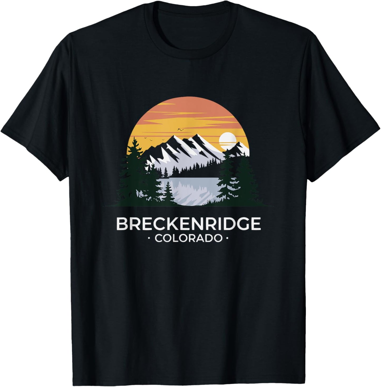 Breckenridge Colorado Scenic Mountain Lake Gift T-Shirt - T-Shirt | Black
