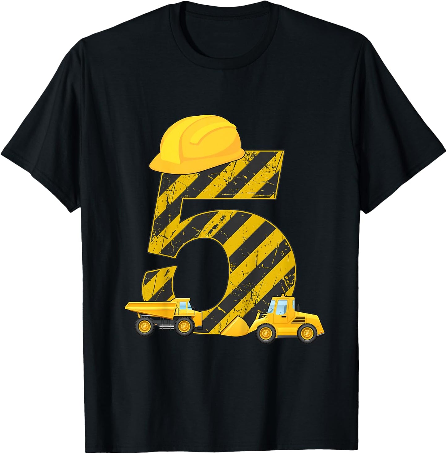 5th Birthday Digger I 5 Years Builder Excavator Gift T-Shirt - T-Shirt | Black