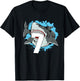 Shark 7th Birthday Boy 7 Seven Shark Theme Party T-Shirt - T-Shirt | Black