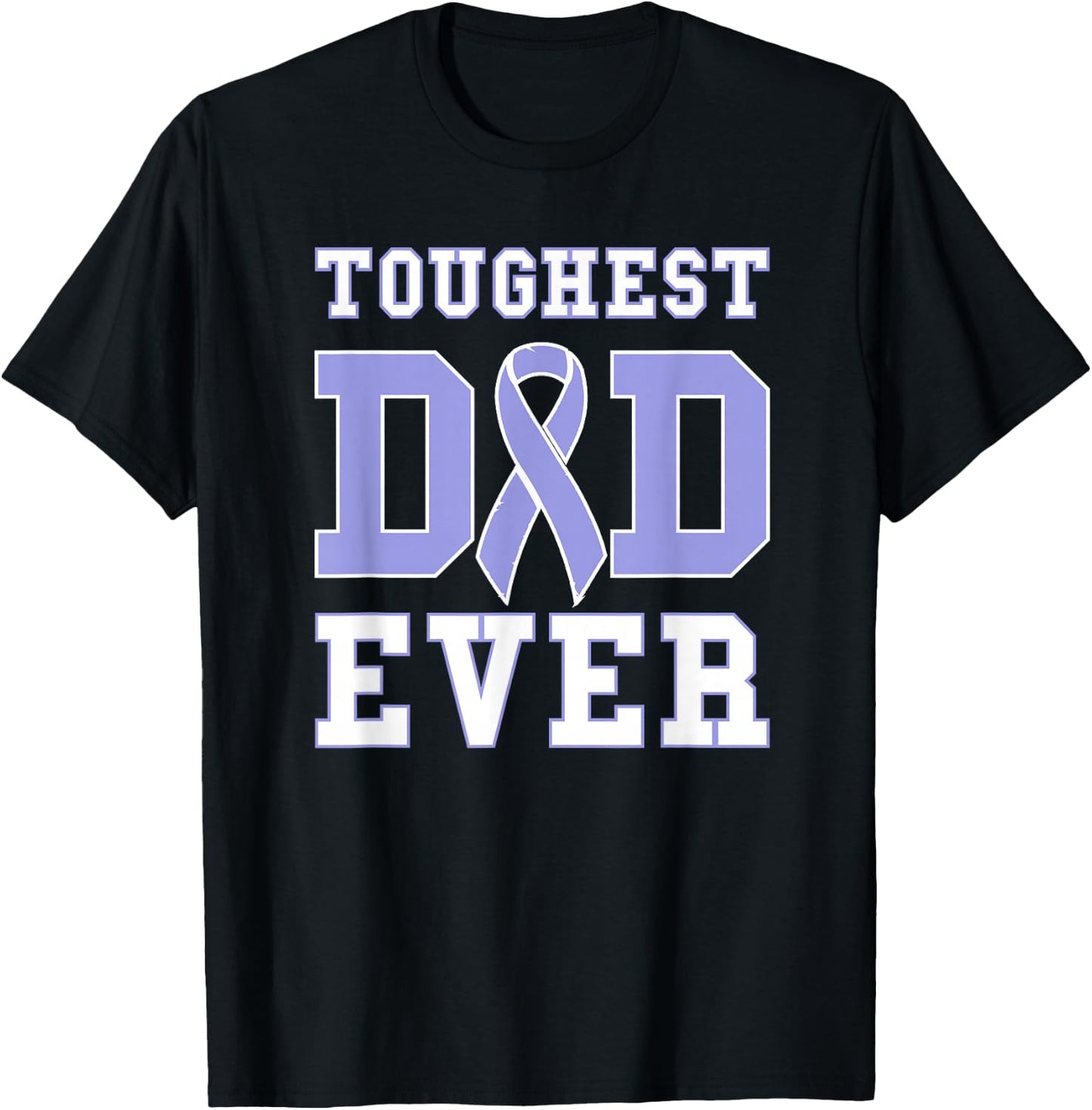 Toughest Dad Ever - Esophageal Cancer Awareness Ribbon T-Shirt - T-Shirt | Black