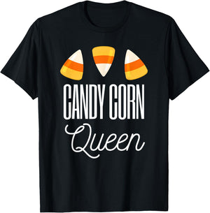 Candy Corn Queen - Funny Halloween Candycorn Gift T-Shirt - T-Shirt | Black