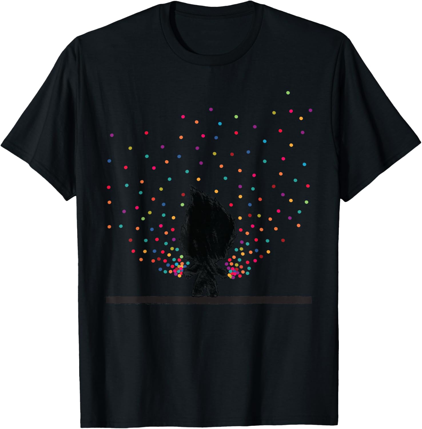 Classic Trolls: Troll Outline in Polka Dots T-Shirt - T-Shirt | Black