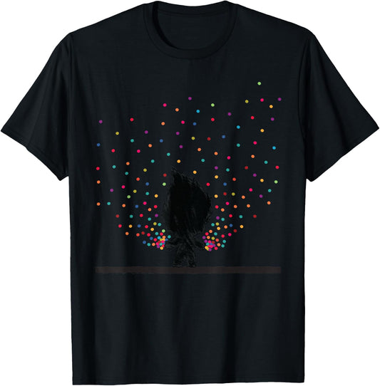 Classic Trolls: Troll Outline in Polka Dots T-Shirt - T-Shirt | Black