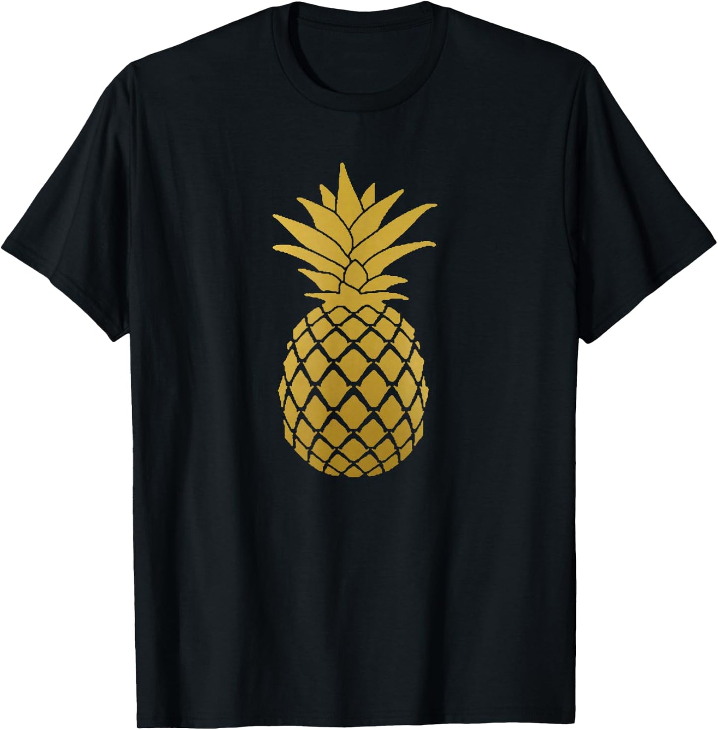 Pineapple Gold Cute Beach Women T-Shirt - T-Shirt | Black