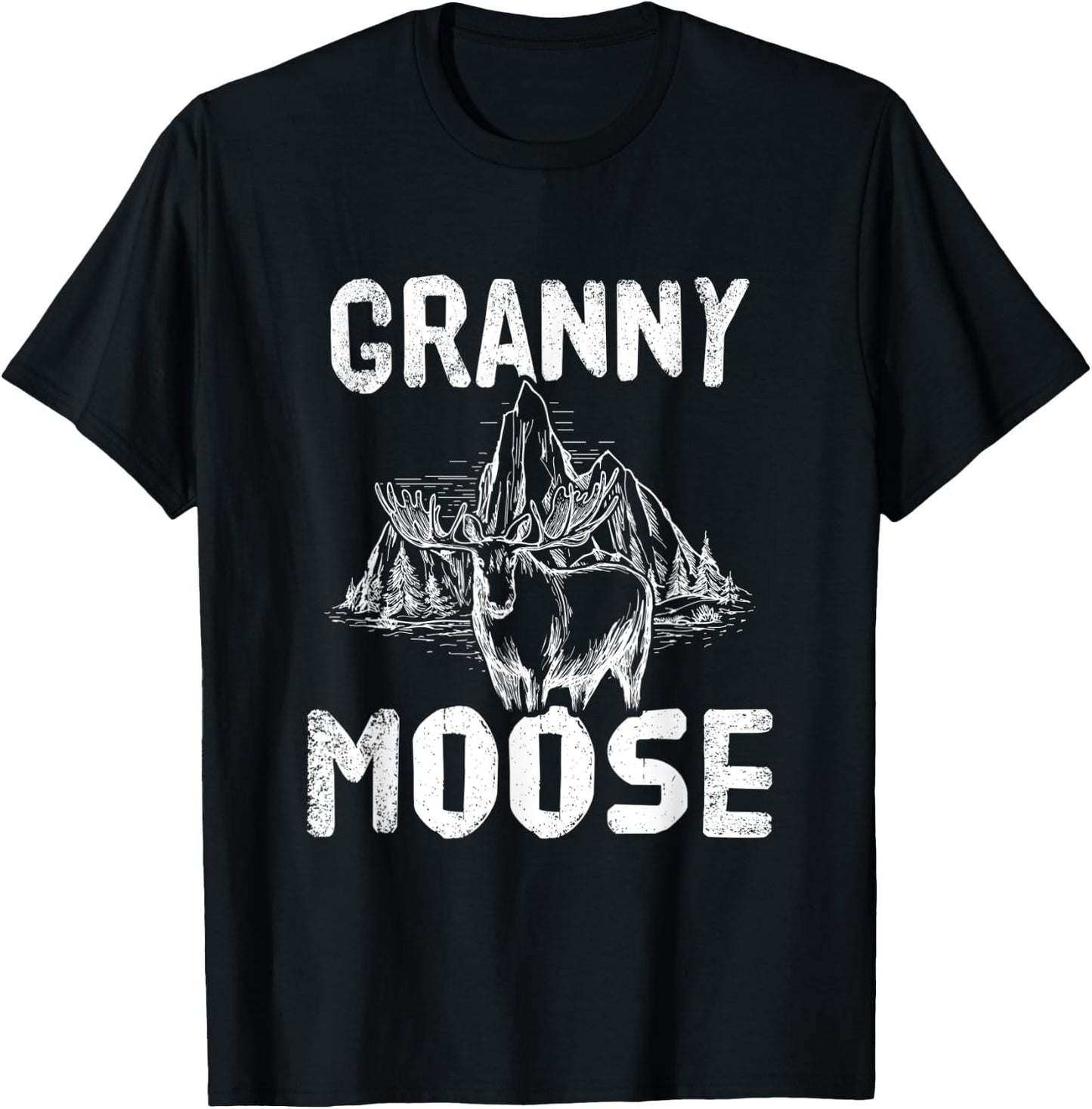 Granny Moose Family Matching Hunting Hunter Grandma Gift T-Shirt - T-Shirt | Black