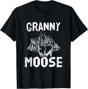 Granny Moose Family Matching Hunting Hunter Grandma Gift T-Shirt - T-Shirt | Black