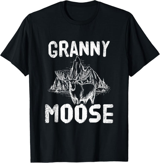 Granny Moose Family Matching Hunting Hunter Grandma Gift T-Shirt - T-Shirt | Black