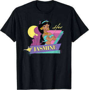 Disney Aladdin Retro ’90s Couples Matching Her Jasmine T-Shirt - T-Shirt | Black