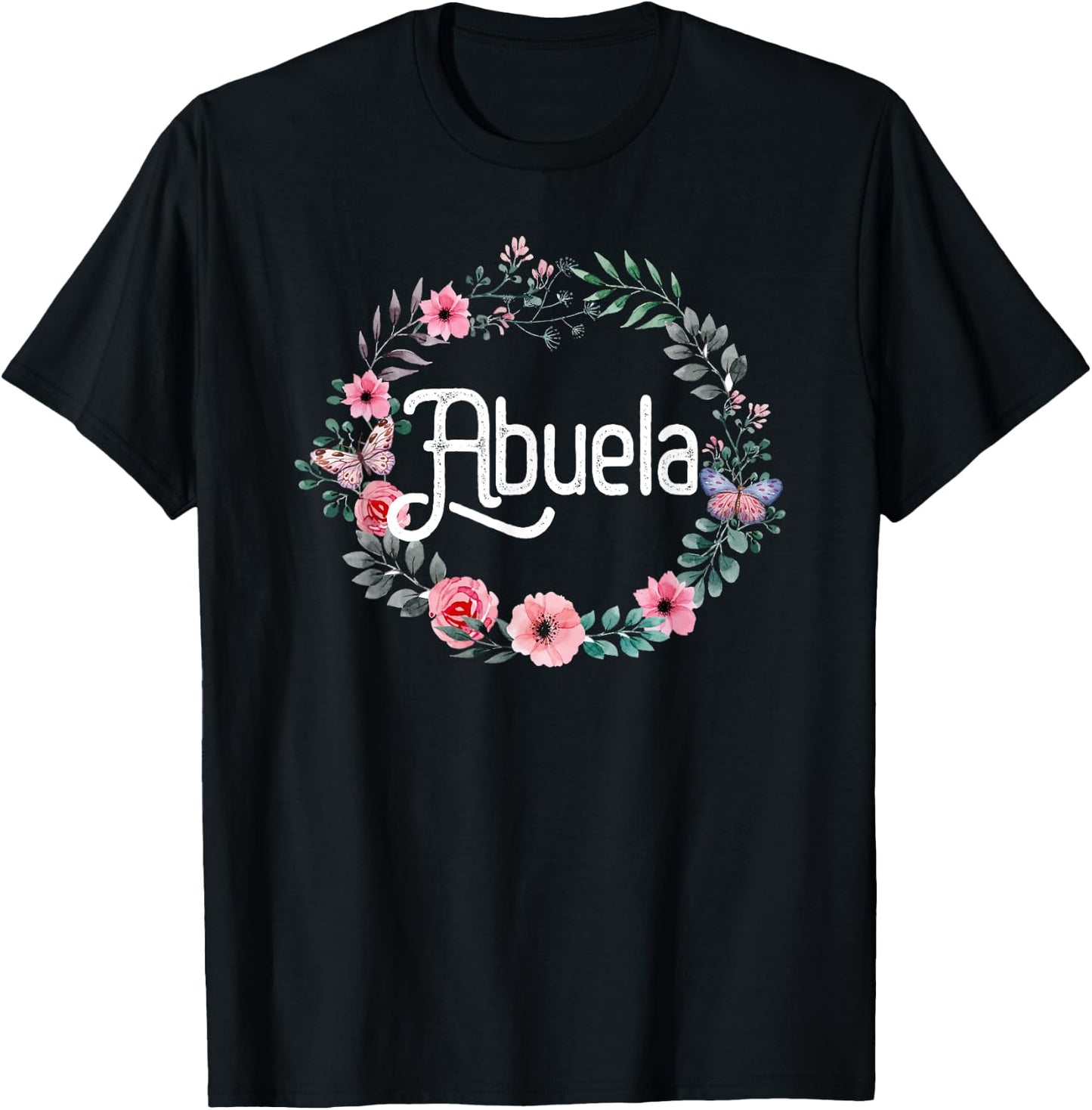 Mother's Day Gift Spanish Grandma Floral Abuela T-Shirt - T-Shirt | Black
