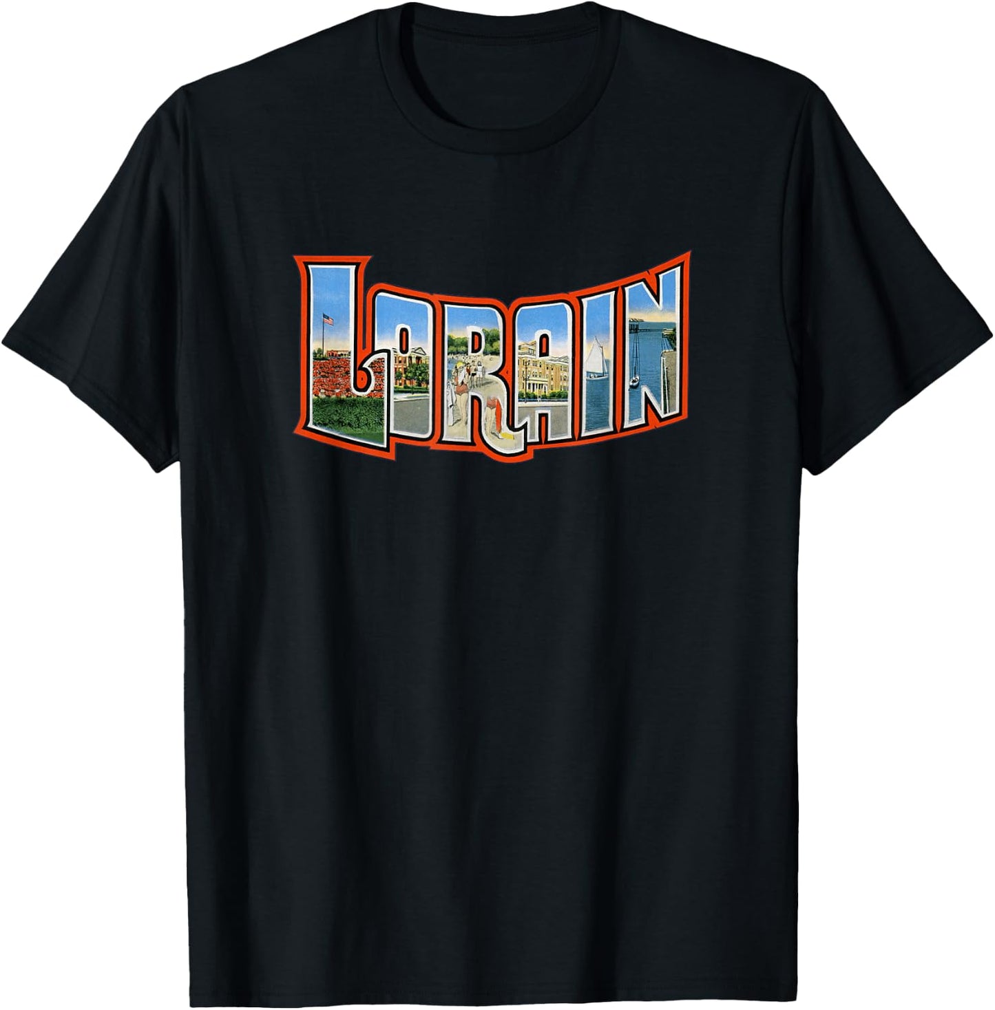 Lorain Ohio OH USA Vintage Retro Souvenir T-Shirt - T-Shirt | Black
