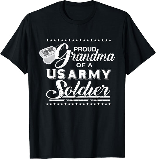 Proud Grandma of a US Army Soldier Shirt T-Shirt - T-Shirt | Black