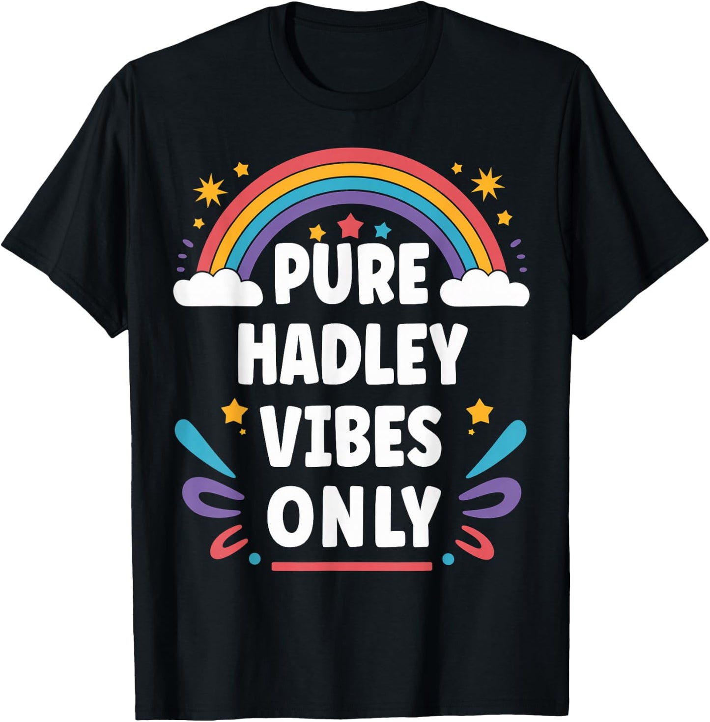 HADLEY Vibes Only Cute Retro Girls HADLEY Name T-Shirt - T-Shirt | Black
