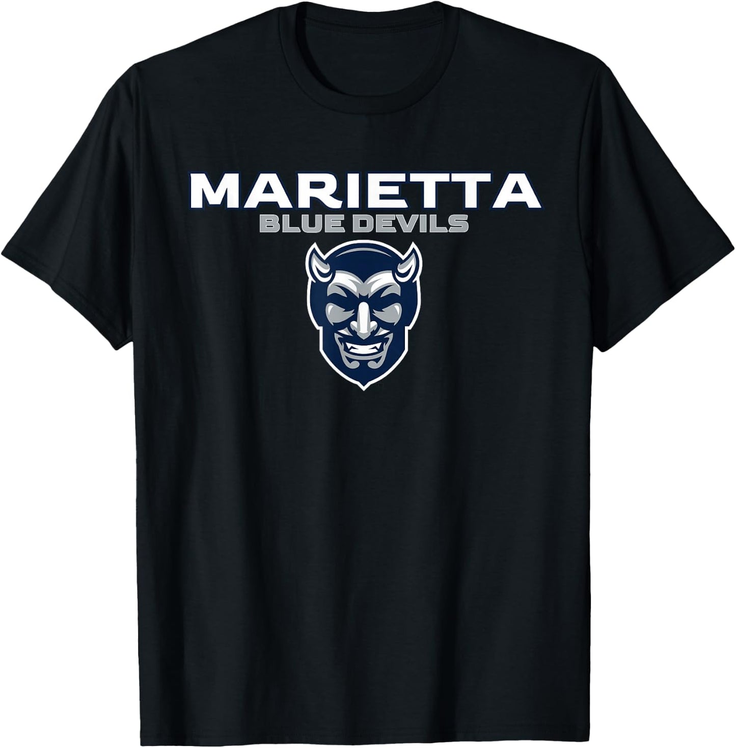 Marietta High School Blue Devils Stacked T-Shirt - T-Shirt | Black