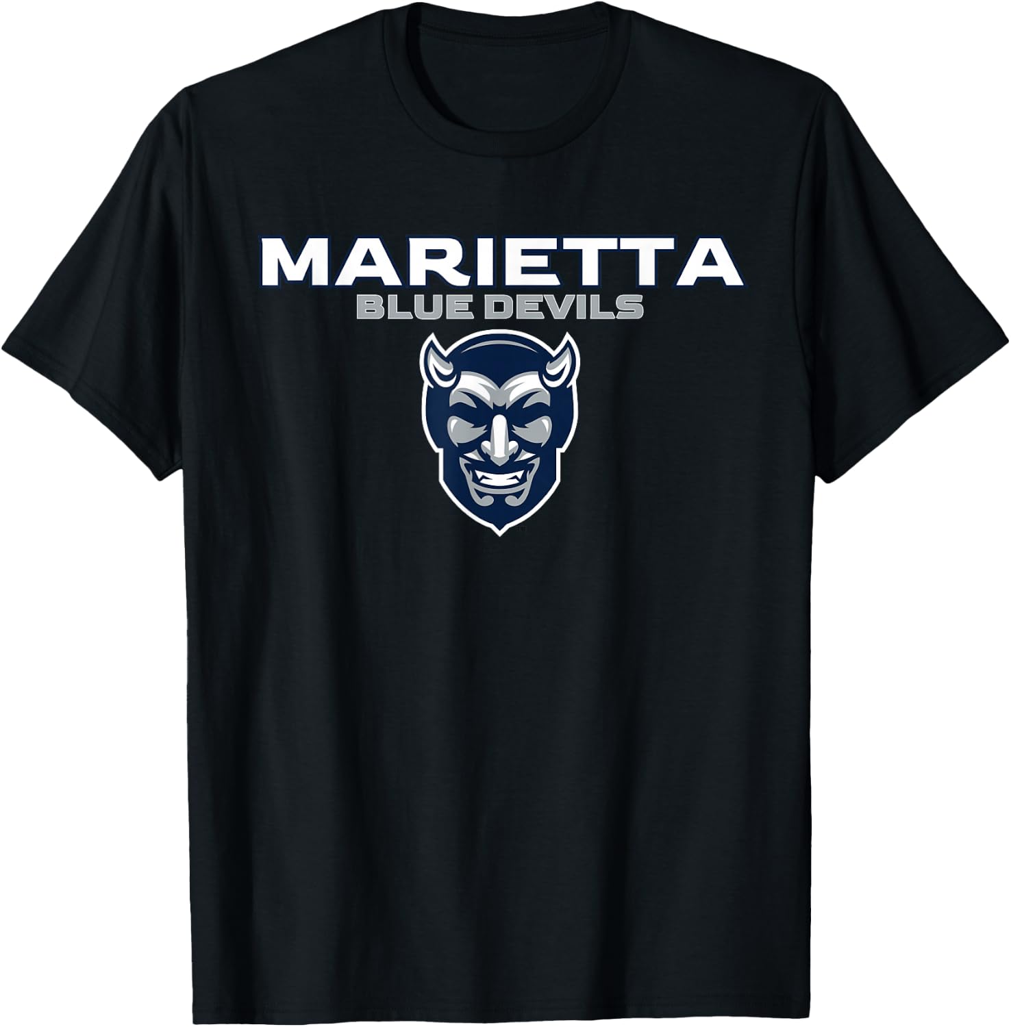 Marietta High School Blue Devils Stacked T-Shirt - T-Shirt | Black