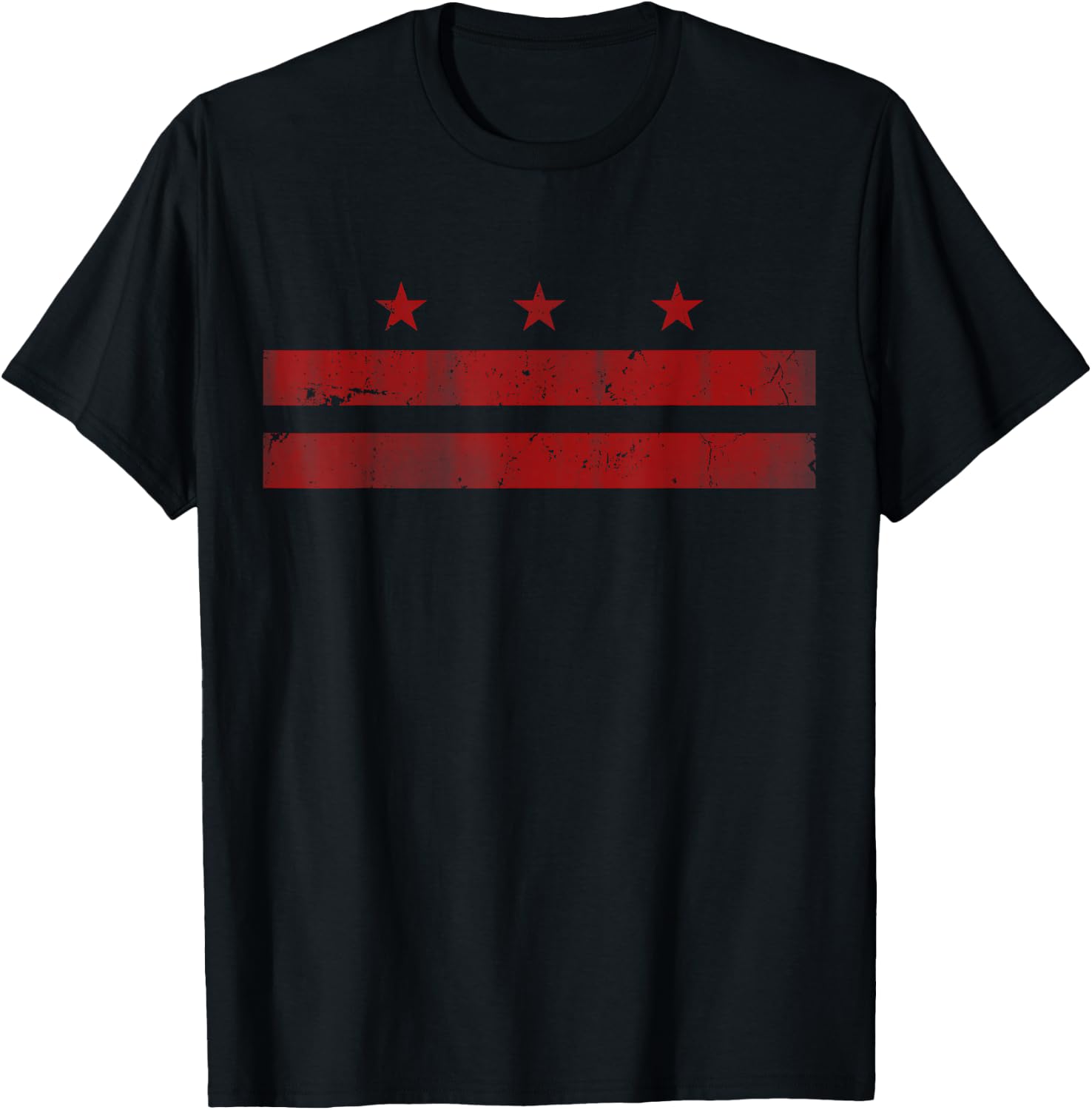 Washington D.C. Flag Vintage Distressed Fade T-Shirt - T-Shirt | Black