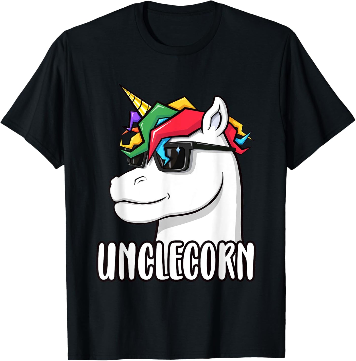 Unclecorn - Unicorn Uncle - Funny Birthday Gift T-Shirt - T-Shirt | Black