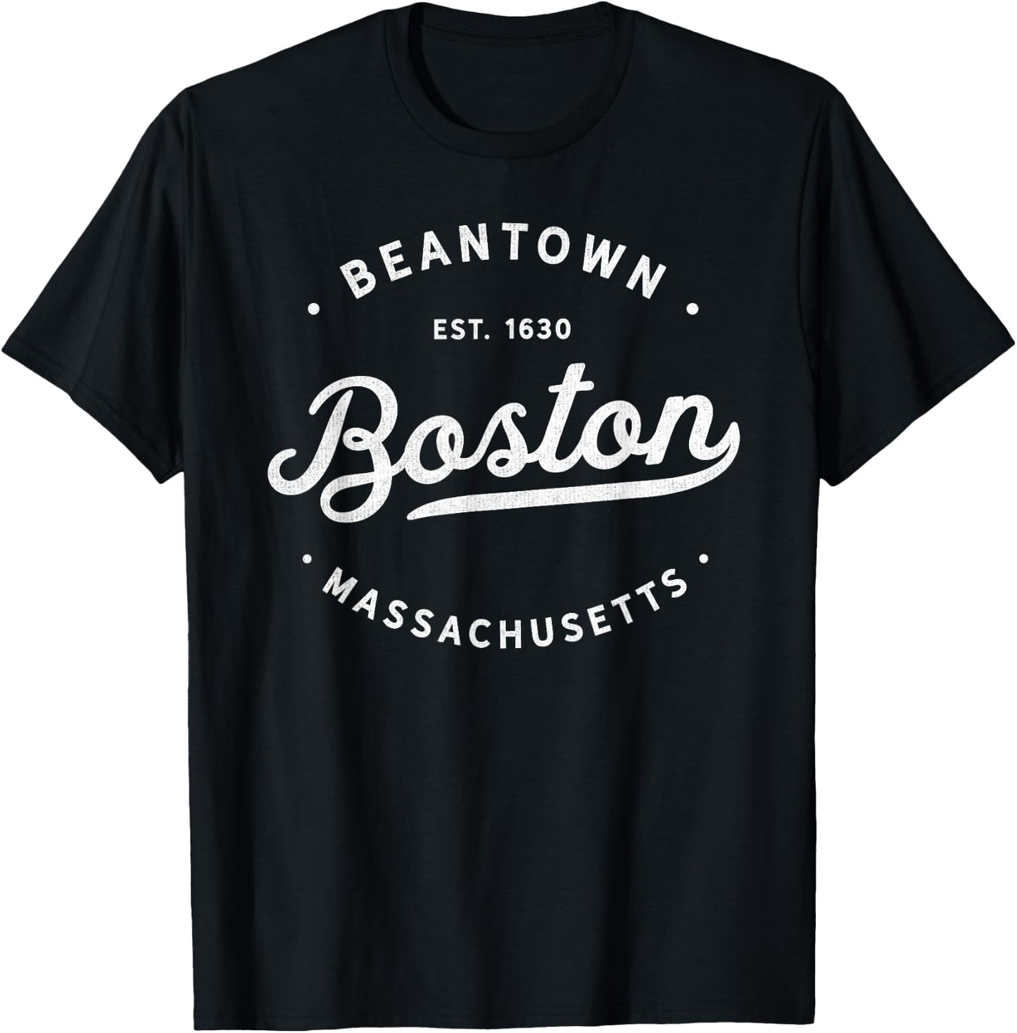 Classic Retro Vintage Boston Massachusetts Beantown USA T-Shirt - T-Shirt | Black