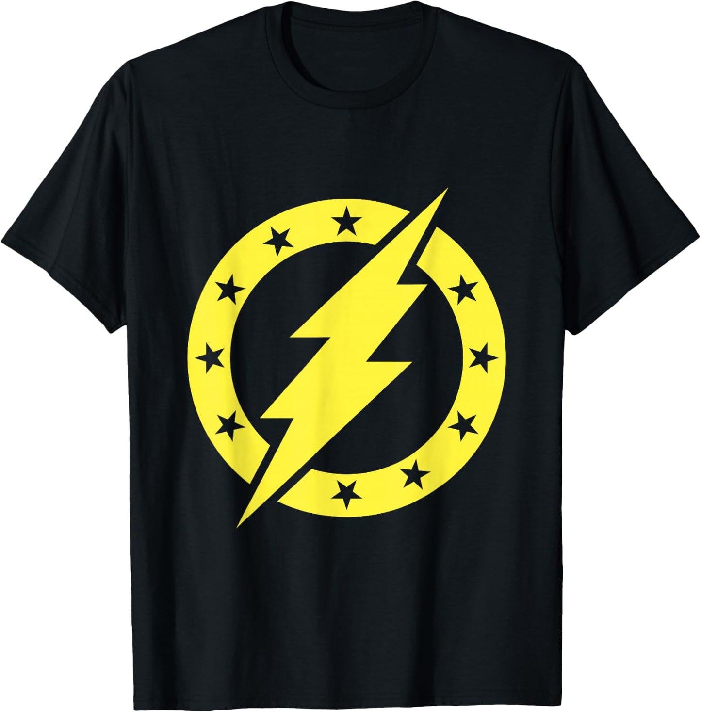 ThunderBolt and Lightning Circle Stars Logo Band Shirt T-Shirt - T-Shirt | Black