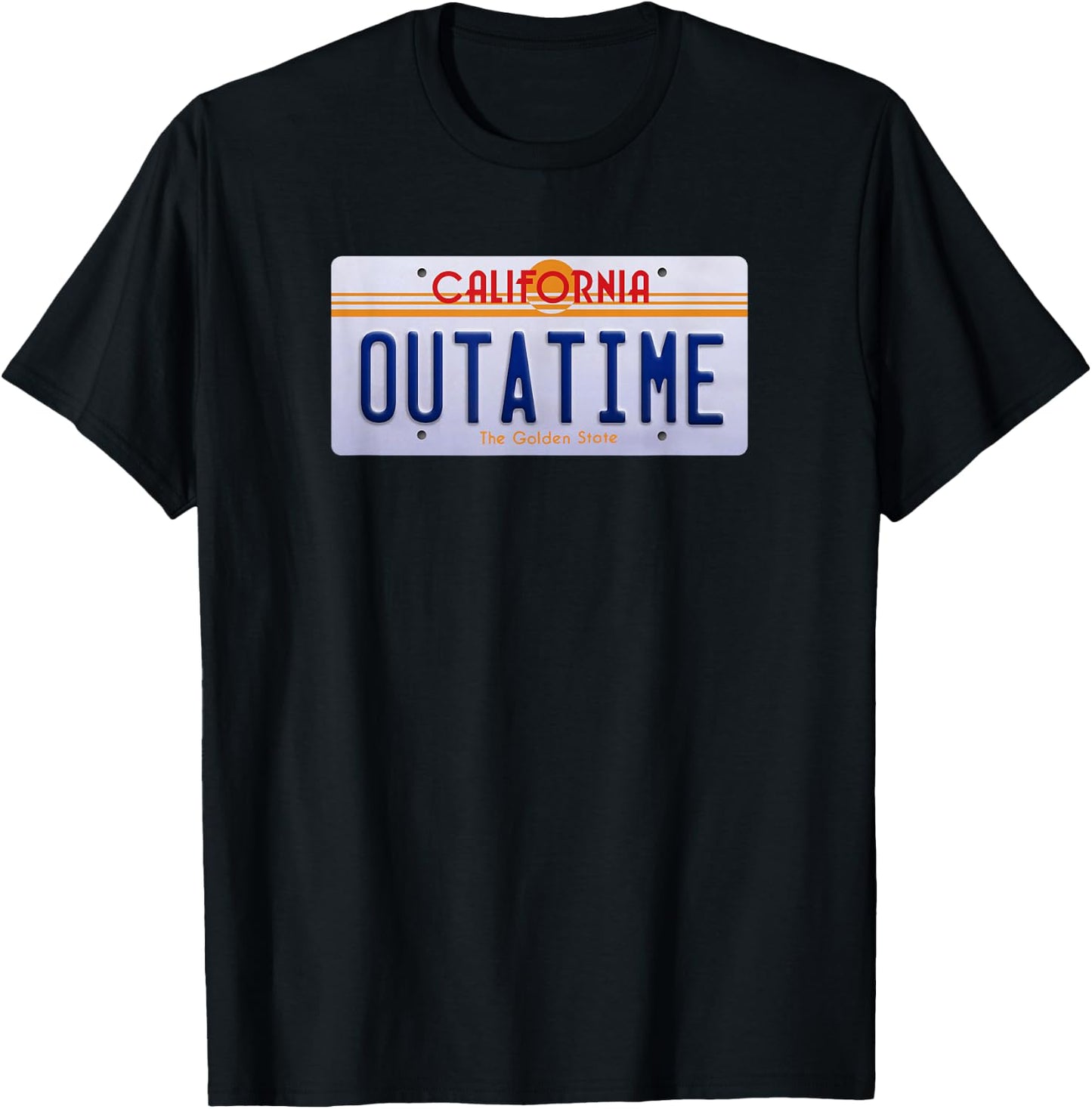 Outatime California License Plate T-Shirt - T-Shirt | Black