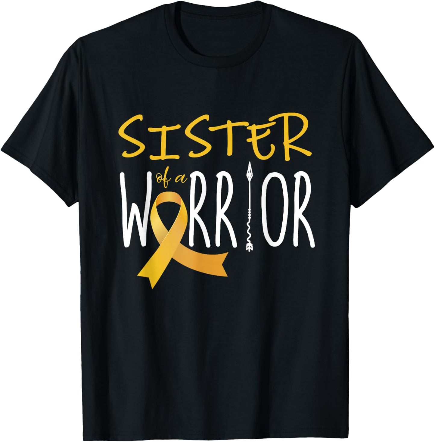 Childhood cancer awareness Sister of a warrior T-Shirt - T-Shirt | Black