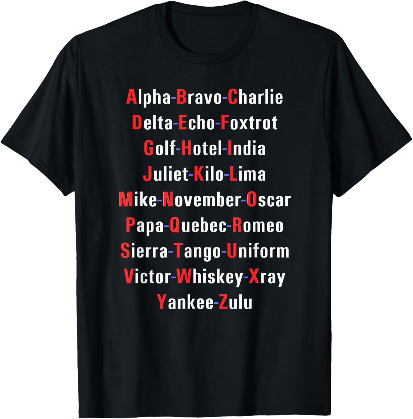 Alpha Bravo Charlie American T-Shirt - T-Shirt | Black