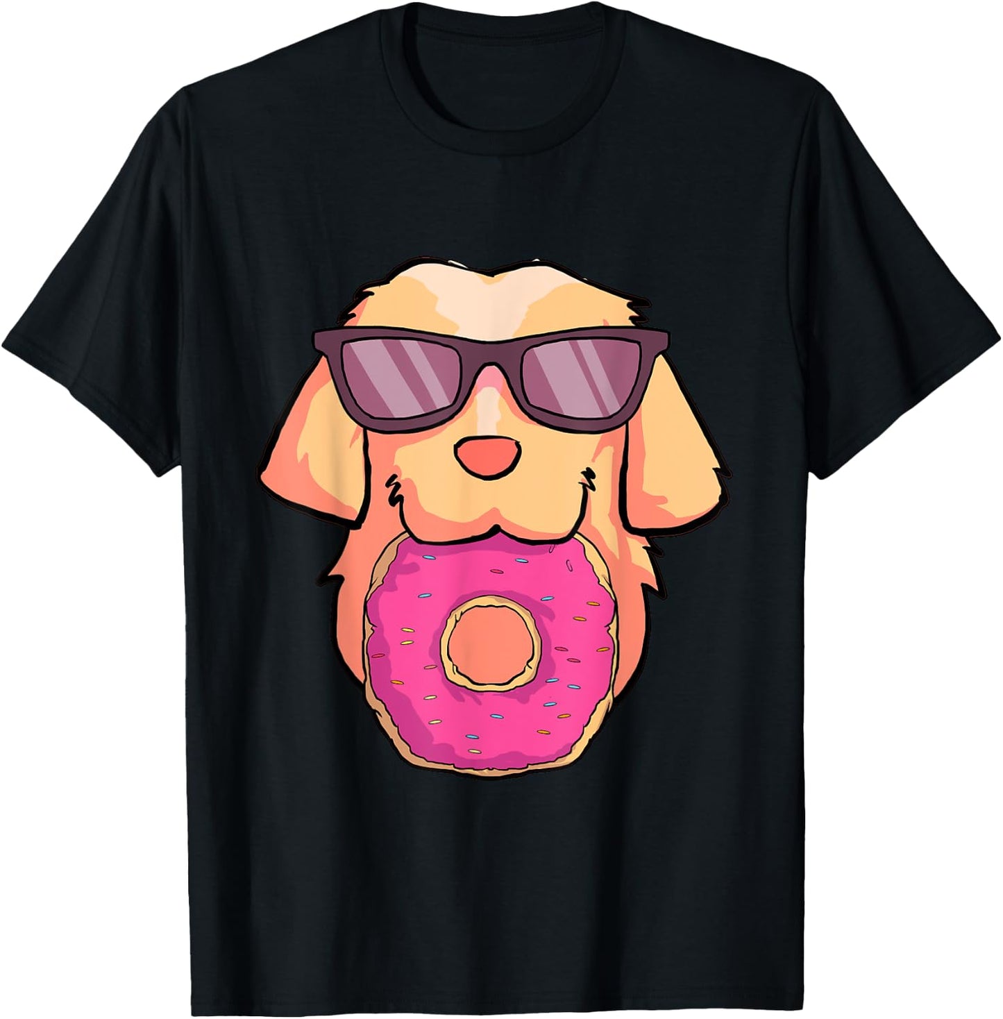 Golden Retriever Dog Donuts Party Gifts Shirt Women Girls T-Shirt - T-Shirt | Black