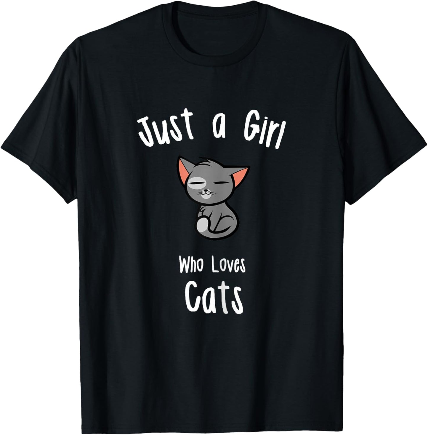 Cat Shirt for Girls T-Shirt - T-Shirt | Black