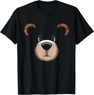 Bear Face Halloween Costume Brown Bear Animal Kids T-Shirt - T-Shirt | Black