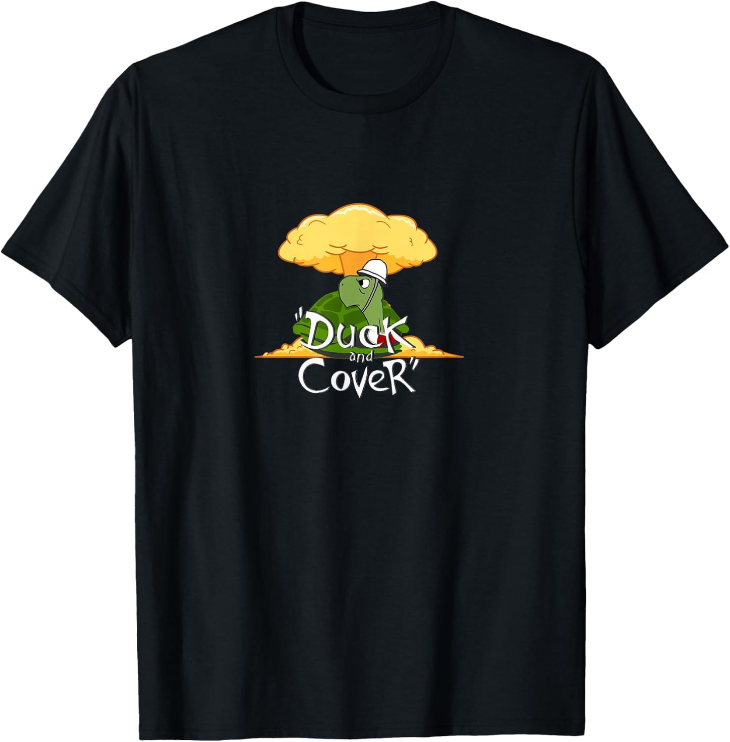 Bert the Turtle Duck and Cover T-Shirt - T-Shirt | Black