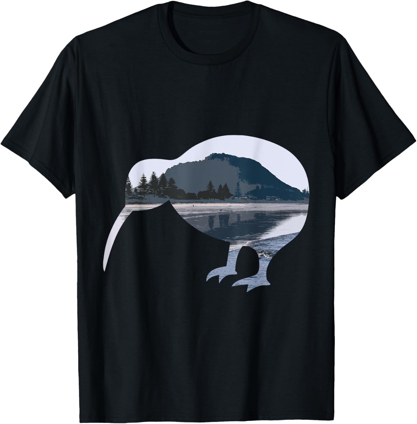 Mount Maunganui Tauranga Kiwi Bird T-Shirt - T-Shirt | Black