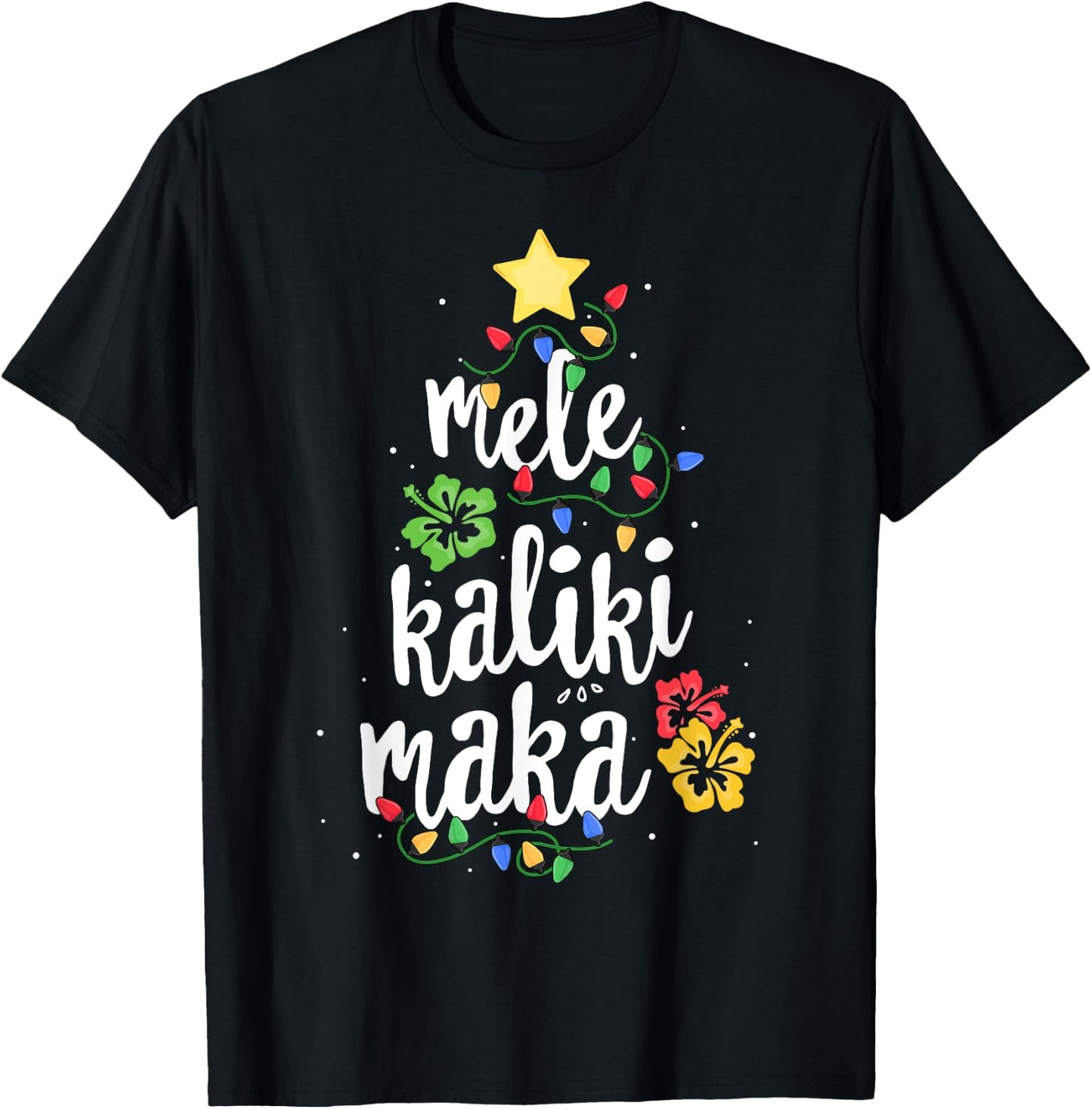 Mele Kalikimaka Shirt Hawaiian Hawaii Christmas T-Shirt - T-Shirt | Black