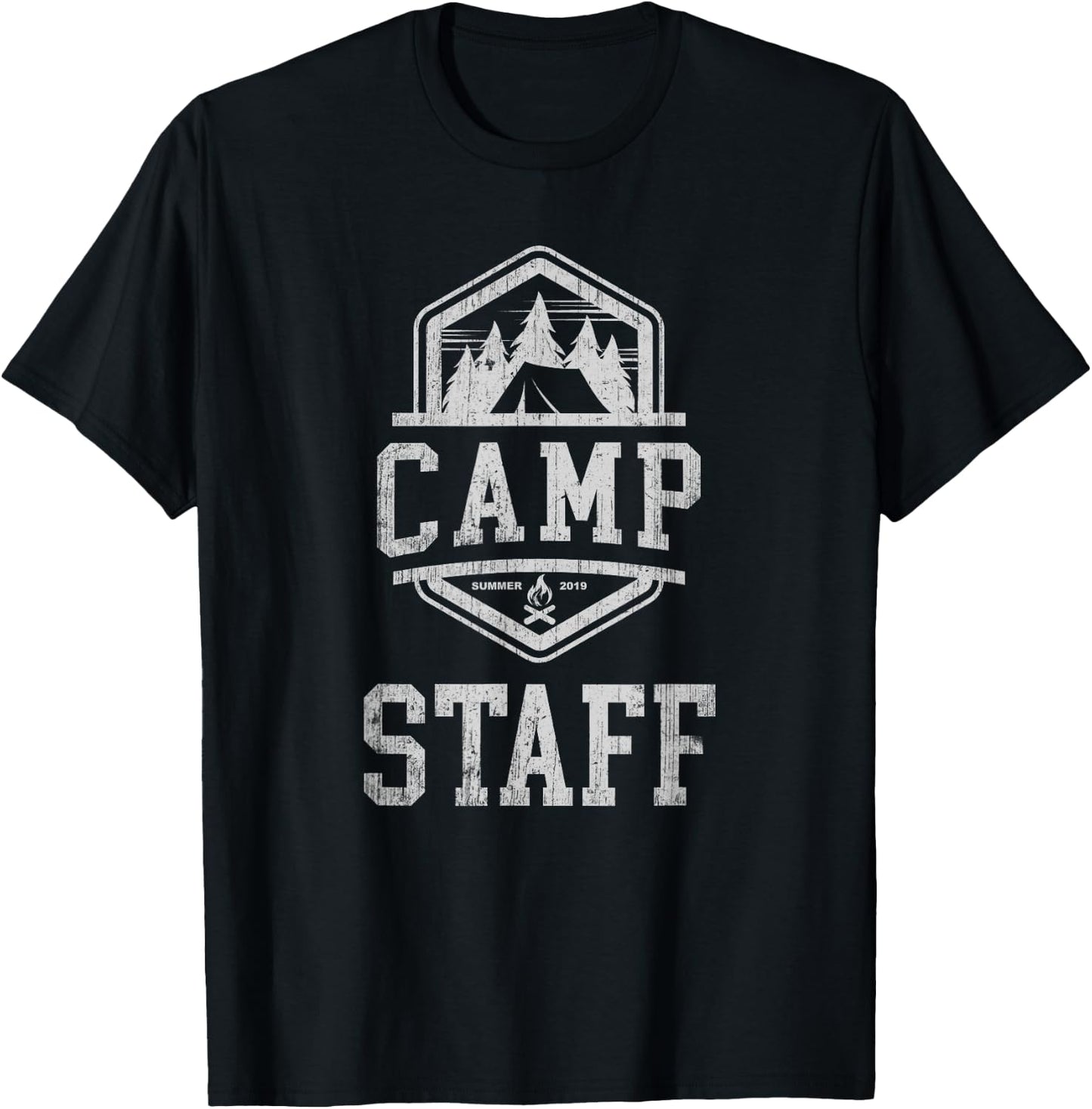 CAMP STAFF Campground Crew Summer Camping Counselor Director T-Shirt - T-Shirt | Black