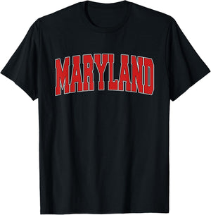 MARYLAND USA STATE MD Varsity Style Vintage Sports T-Shirt - T-Shirt | Black
