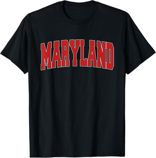 MARYLAND USA STATE MD Varsity Style Vintage Sports T-Shirt - T-Shirt | Black