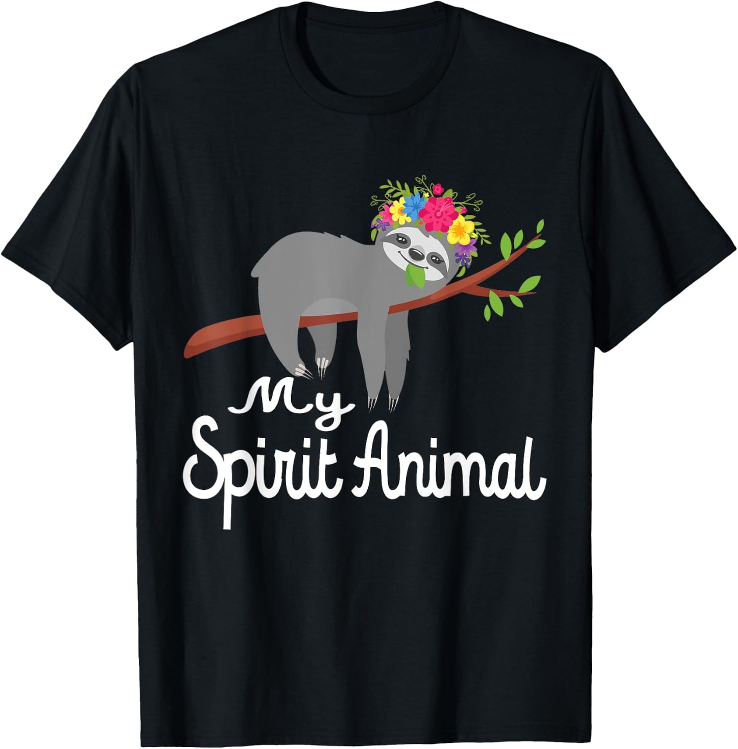 Sloth Shirt Men Women Kids My Spirit Animal is A Sloth Funny T-Shirt - T-Shirt | Black