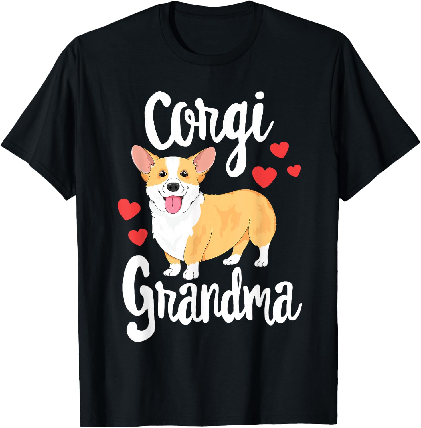 Corgi Women Girls Puppy Lover Dog Grandma Gift T-Shirt - T-Shirt | Black