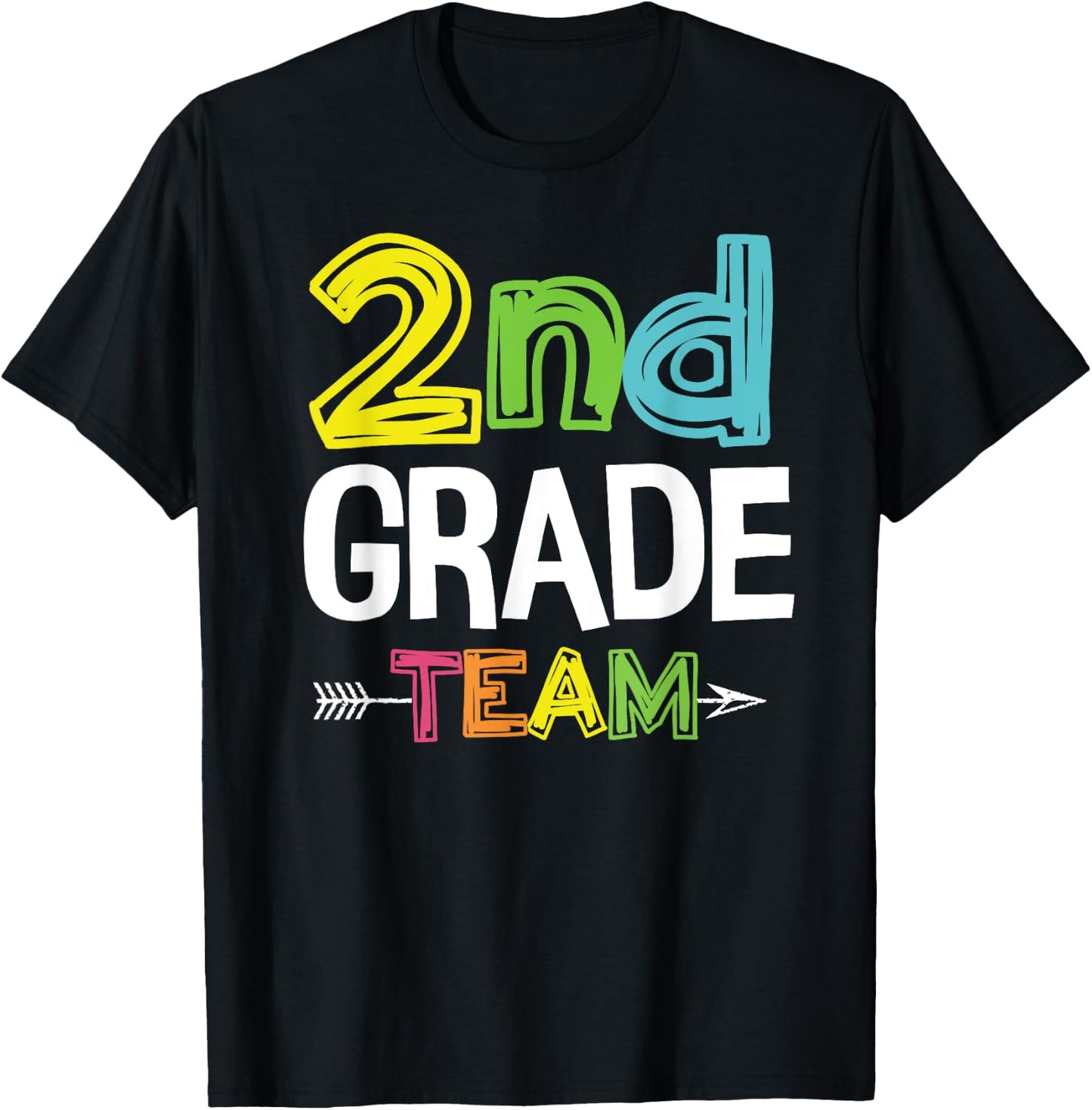 2nd Grade Team 2nd Grade Squad Teacher Gifts Women Girls Kids T-Shirt - T-Shirt | Black