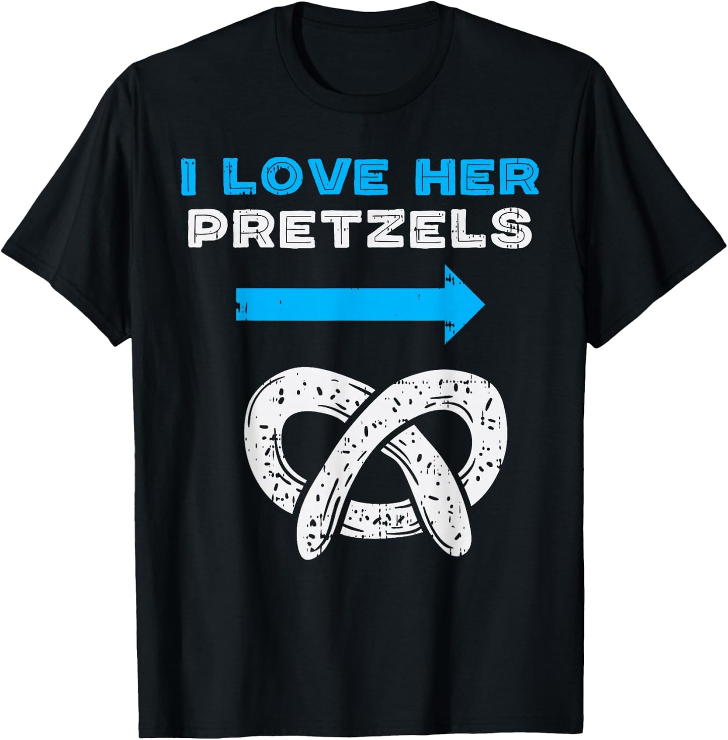 I Love Her Pretzels Matching Couple Oktoberfest Boyfriend T-Shirt - T-Shirt | Black