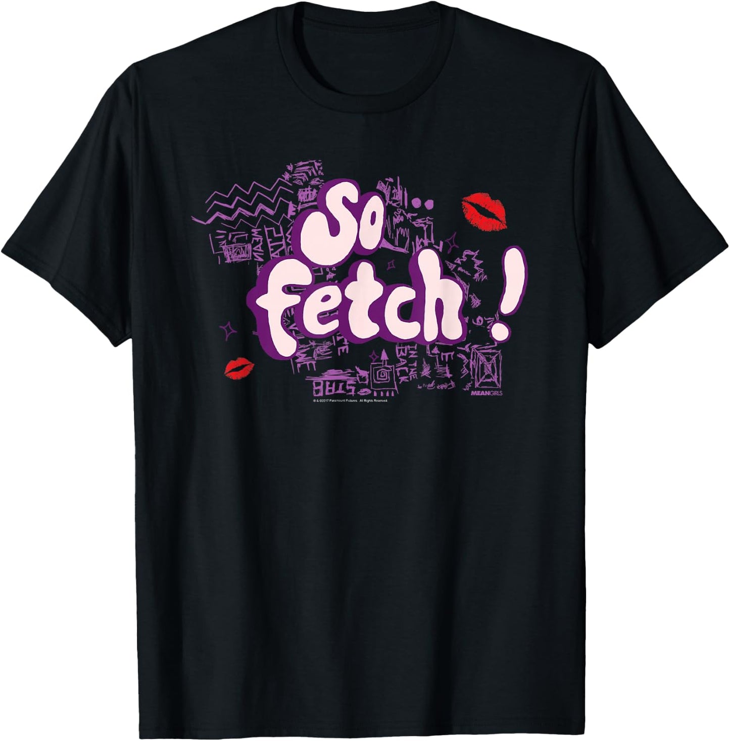 Mean Girls So Fetch! Illustrated Type Y2K Movie T-Shirt - T-Shirt | Black