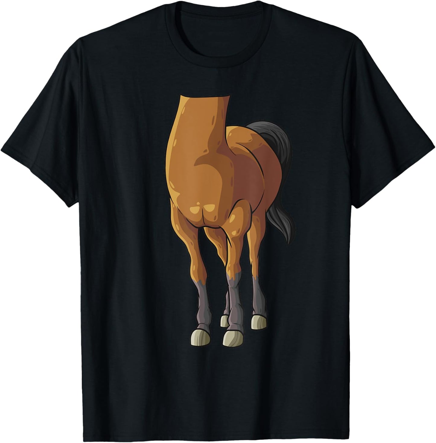 Cool Headless Horse Halloween Costume | Funny Lazy DIY Gift T-Shirt - T-Shirt | Black